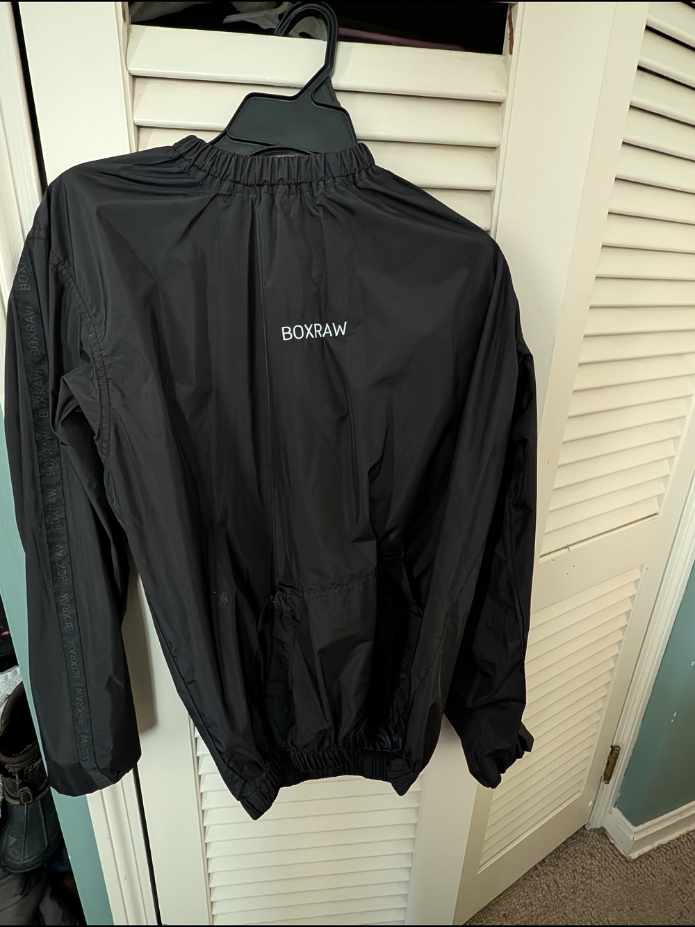BOXRAW Men's Black Pea Coat-Style Jacket